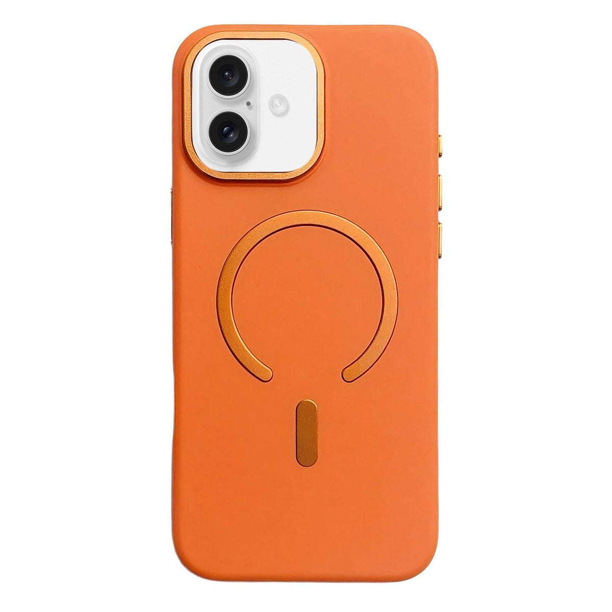 For iPhone 16 Ice Frosted Texture Magnetic Phone Case - Orange - EDA009708106C