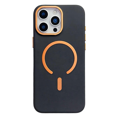 For iPhone 15 Pro Ice Frosted Texture Magnetic Phone Case - Black - EDA009708108B