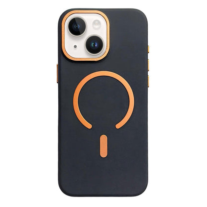For iPhone 14 Ice Frosted Texture Magnetic Phone Case - Black - EDA009708110B