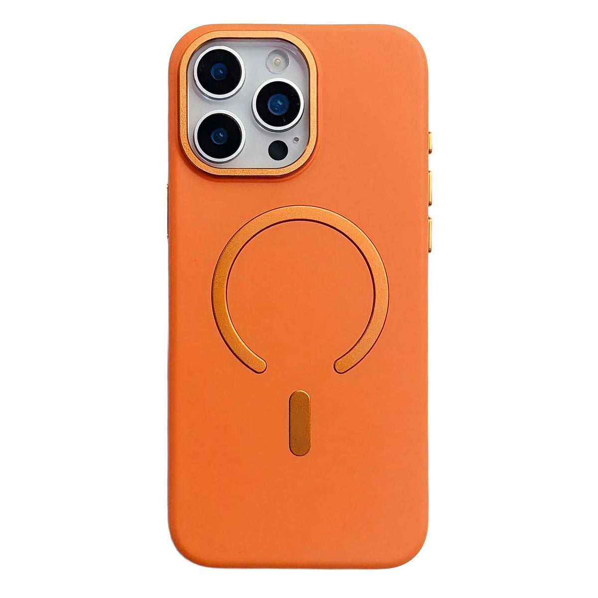 For iPhone 14 Pro Ice Frosted Texture Magnetic Phone Case - Orange - EDA009708111C