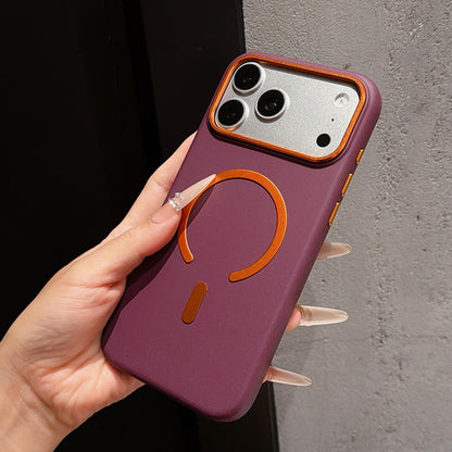 For iPhone 16 Ice Frosted Texture Magnetic Phone Case - Purple - EDA009708106D