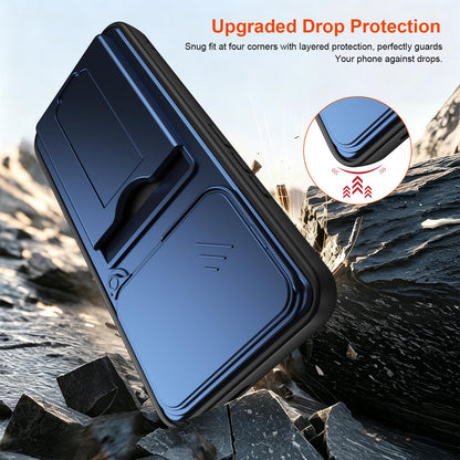 For Redmi K90 Pro Max / Poco F8 Ultra 5G Card Holder Series Sliding Lens Cover PC Hybrid TPU Phone Case(Orange)