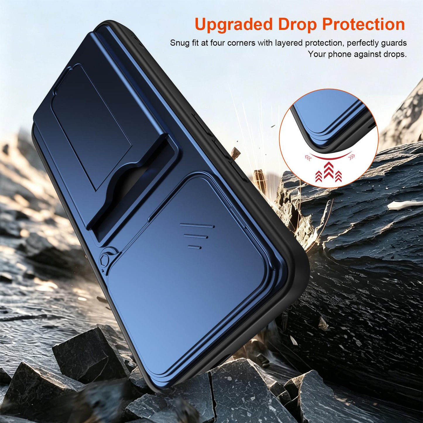 For Redmi K90 Pro Max / Poco F8 Ultra 5G Card Holder Series Sliding Lens Cover PC Hybrid TPU Phone Case(Black)