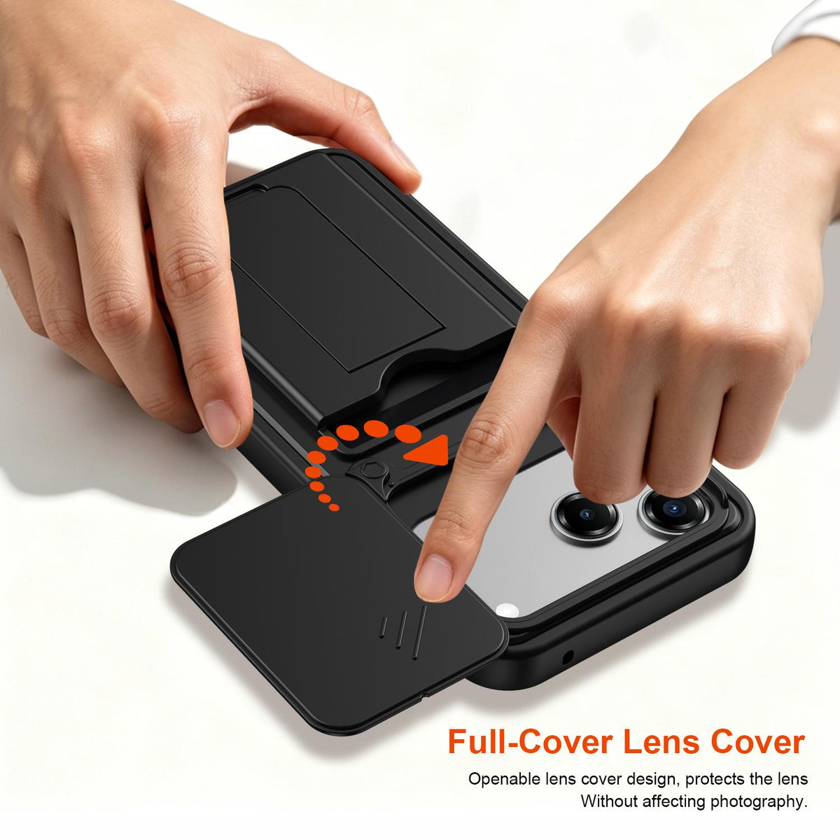For ZTE Blade V80 / V80 Pro / V80 Design Card Holder Series Sliding Lens Cover PC Hybrid TPU Phone Case - Blue - EDA009708605B