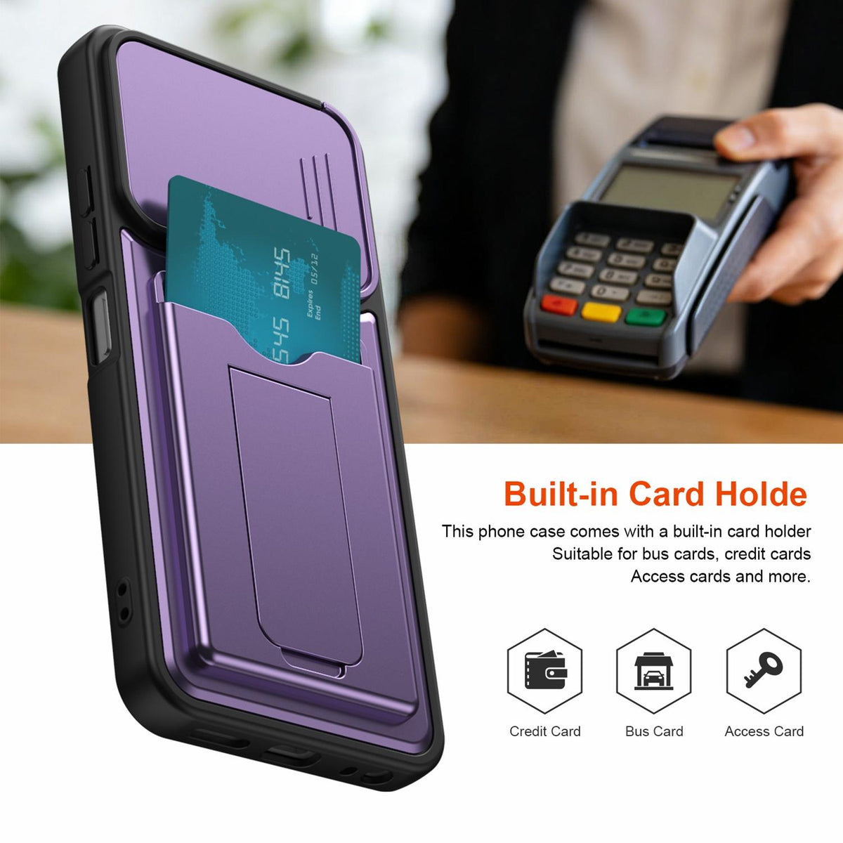 For Tecno Spark 40 4G Card Holder Series Sliding Lens Cover PC Hybrid TPU Phone Case - Red - EDA009709004A