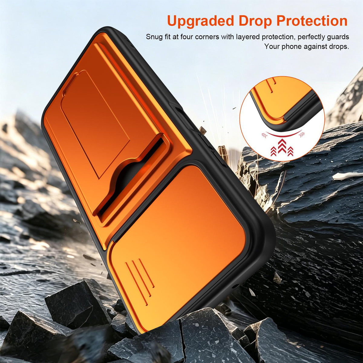 For vivo iQOO Z11x 5G / vivo Y31d 4G Card Holder Series Sliding Lens Cover PC Hybrid TPU Phone Case - Blue - EDA009709502B