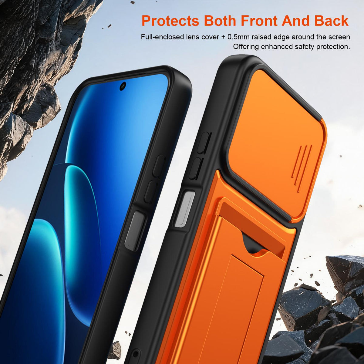 For vivo iQOO Z11x 5G / vivo Y31d 4G Card Holder Series Sliding Lens Cover PC Hybrid TPU Phone Case - Purple - EDA009709502E