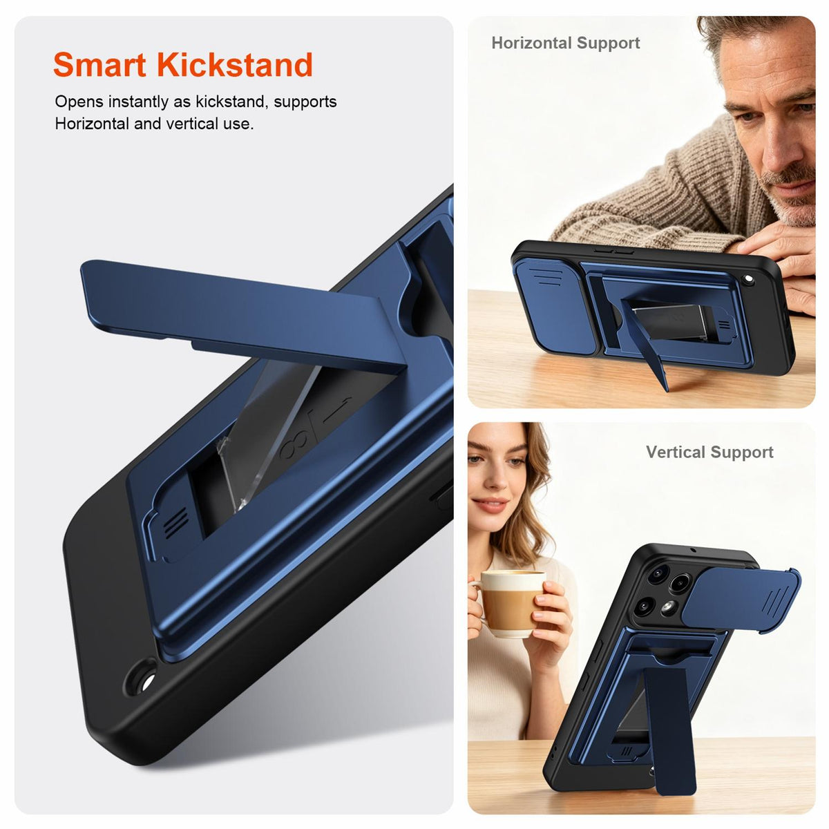 For Nothing Phone 3a Lite Card Holder Series Sliding Lens Cover PC Hybrid TPU Phone Case - Red - EDA009709901A