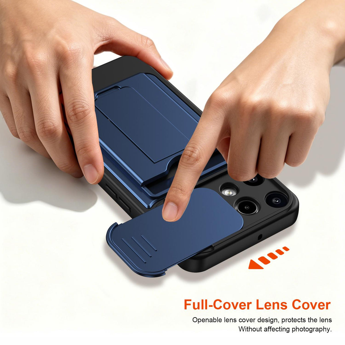 For Nothing Phone 3a Lite Card Holder Series Sliding Lens Cover PC Hybrid TPU Phone Case - Red - EDA009709901A