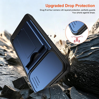 For Nothing Phone 3a Lite Card Holder Series Sliding Lens Cover PC Hybrid TPU Phone Case - Orange - EDA009709901C