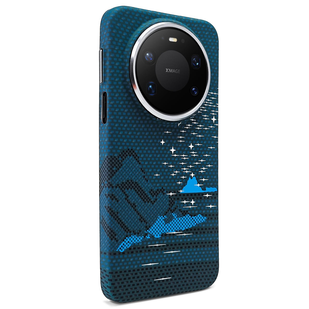 For Huawei Mate 80 Pro Max Kevlar Texture Water Sticker Magnetic Phone Case - Blue - EDA009710304B