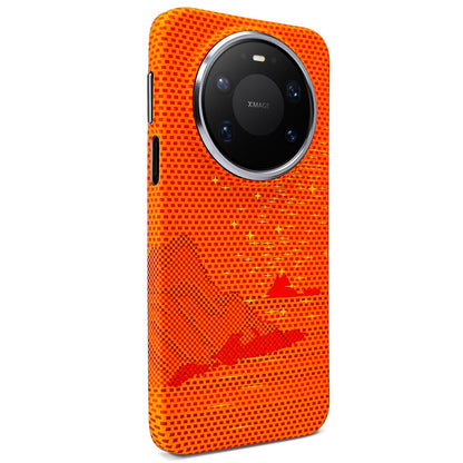 For Huawei Mate 80 Pro Max Kevlar Texture Water Sticker Magnetic Phone Case - Orange - EDA009710304C