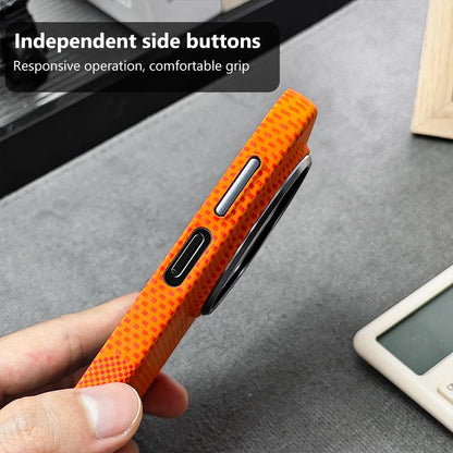For Huawei Mate 80 Pro Max Kevlar Texture Water Sticker Magnetic Phone Case - Orange - EDA009710304C