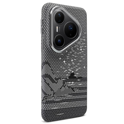 For Huawei Pura 80 Pro 5G Kevlar Texture Water Sticker Magnetic Phone Case - Grey - EDA009710305A