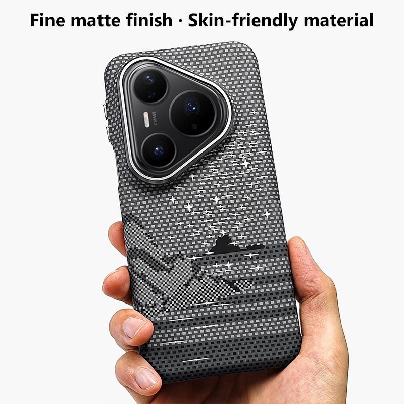 For Huawei Pura 80 Pro 5G Kevlar Texture Water Sticker Magnetic Phone Case - Orange - EDA009710305C