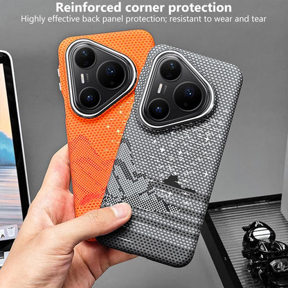 For Huawei Pura 80 Pro 5G Kevlar Texture Water Sticker Magnetic Phone Case - Orange - EDA009710305C