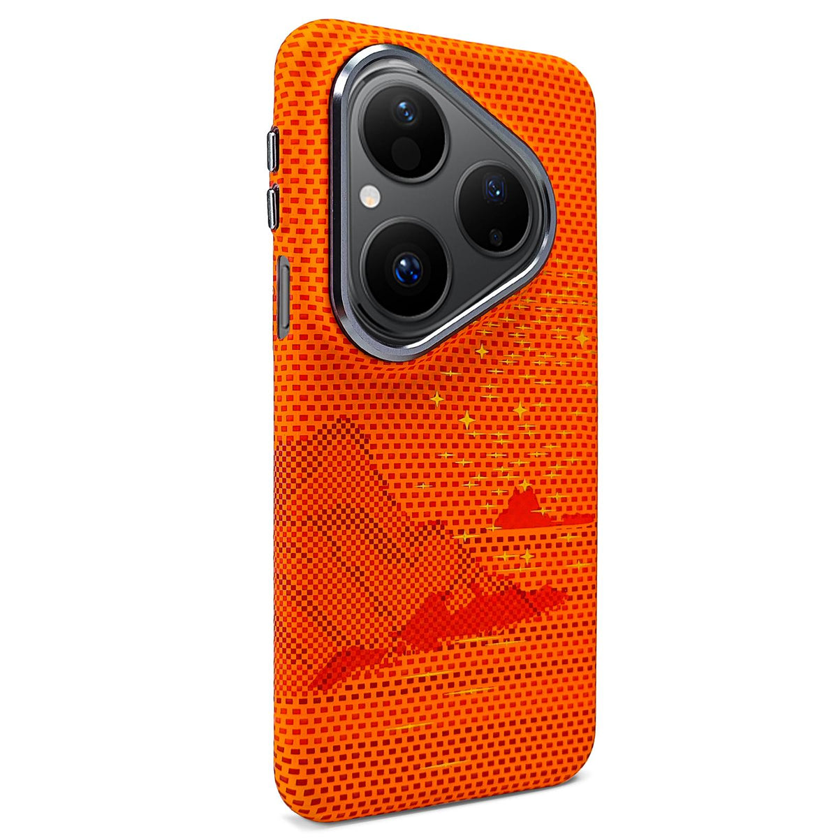 For Huawei Pura 80 5G Kevlar Texture Water Sticker Magnetic Phone Case - Orange - EDA009710306C