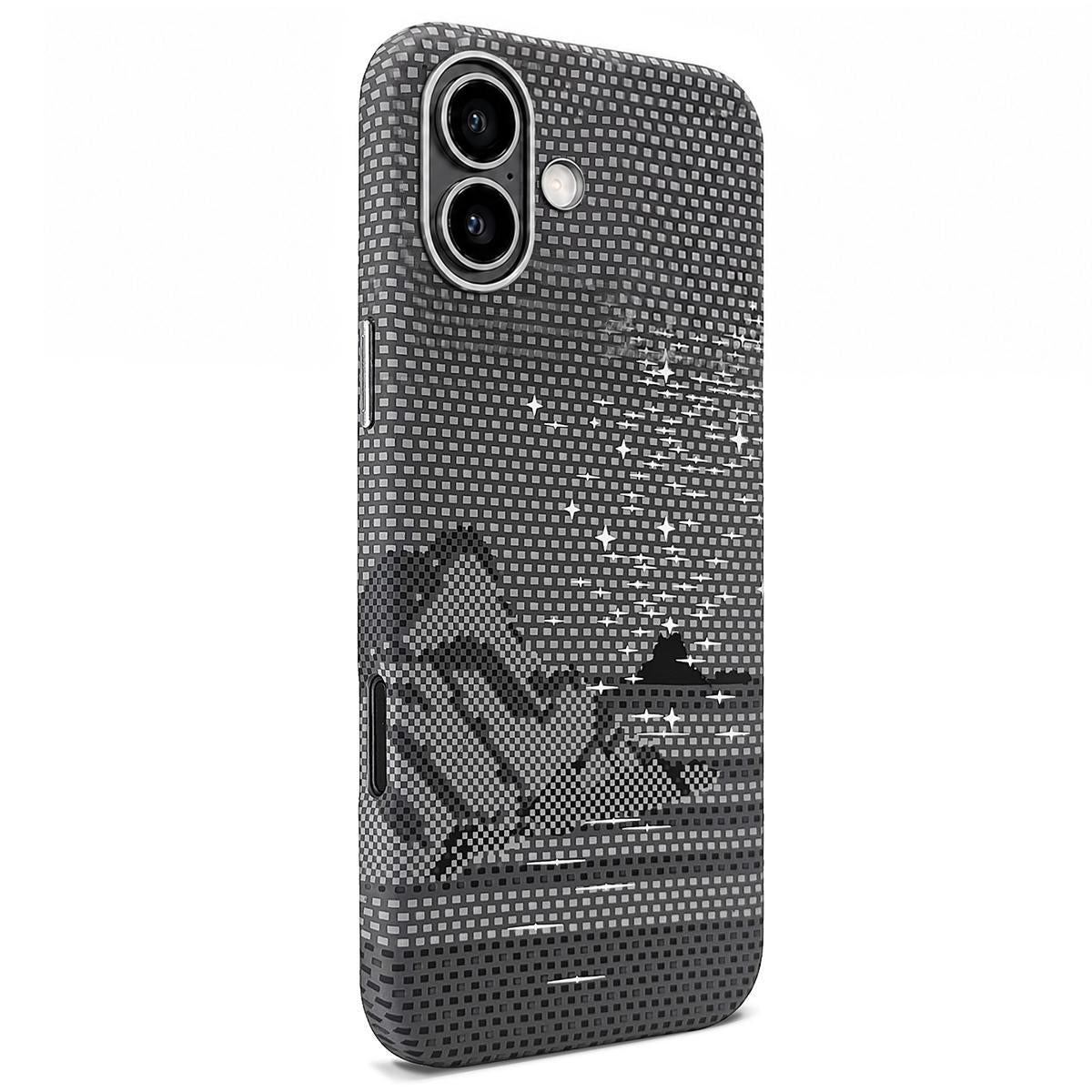 For iPhone 16 Kevlar Texture Water Sticker Magnetic Phone Case - Grey - EDA009710809A