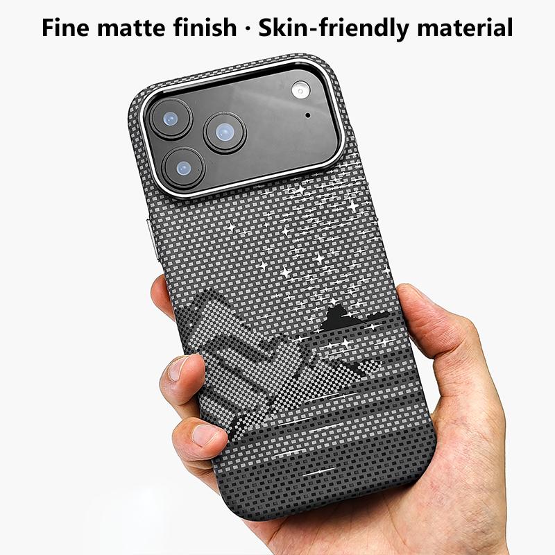 For iPhone 16 Kevlar Texture Water Sticker Magnetic Phone Case - Blue - EDA009710809B