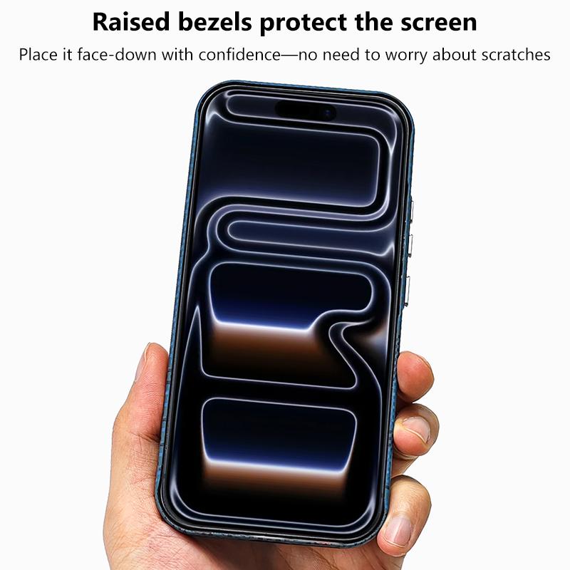 For iPhone 16 Kevlar Texture Water Sticker Magnetic Phone Case - Blue - EDA009710809B