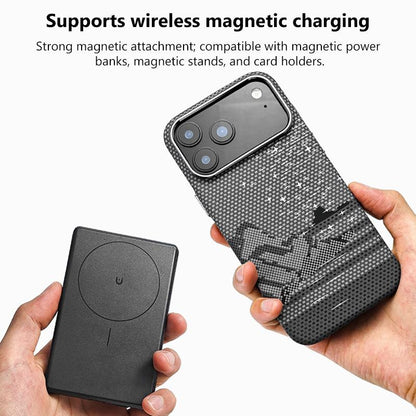 For iPhone 16 Kevlar Texture Water Sticker Magnetic Phone Case - Blue - EDA009710809B