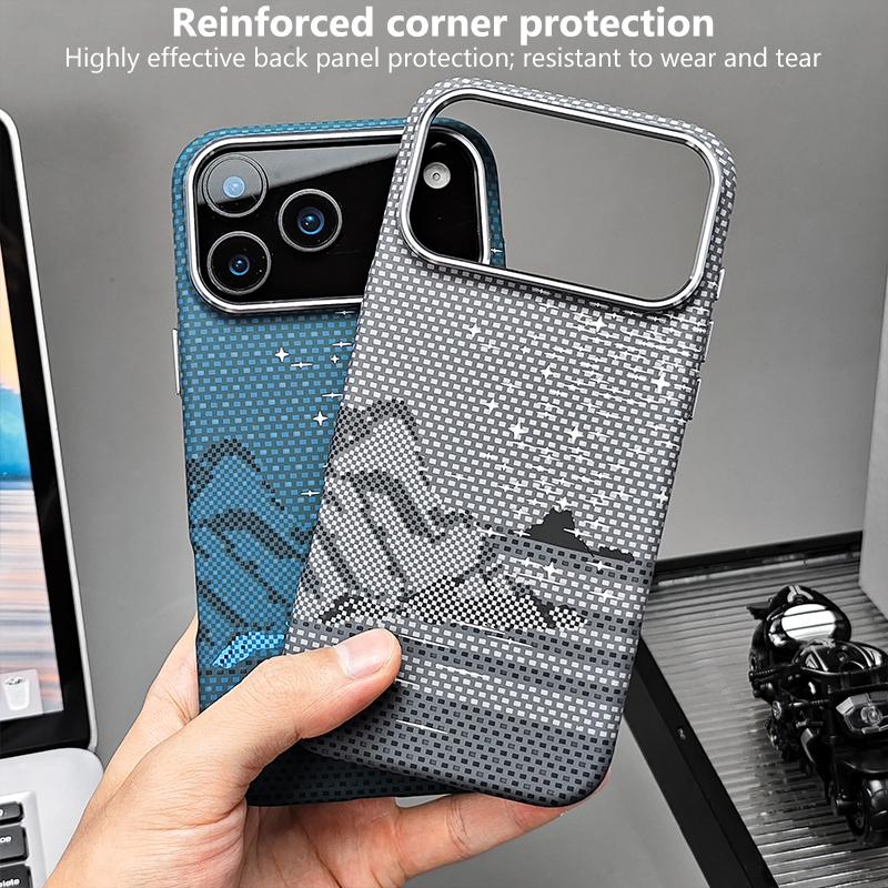 For iPhone 16 Kevlar Texture Water Sticker Magnetic Phone Case - Blue - EDA009710809B