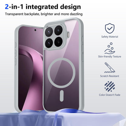 For Xiaomi 17T 5G Matte PC Skin-feel Magnetic Shockproof Phone Case - Grey - EDA009711002A