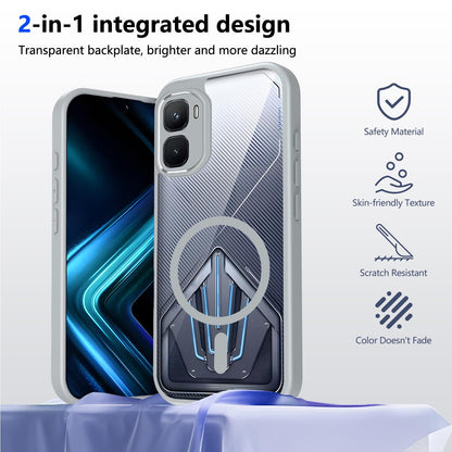 For Infinix GT 50 Pro Matte PC Skin-feel Magnetic Shockproof Phone Case - Grey - EDA009711202A
