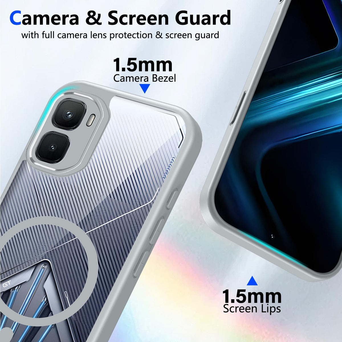 For Infinix GT 50 Pro Matte PC Skin-feel Magnetic Shockproof Phone Case - Grey - EDA009711202A