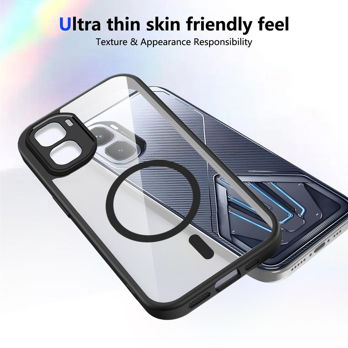 For Infinix GT 50 Pro Matte PC Skin-feel Magnetic Shockproof Phone Case - Black - EDA009711202B