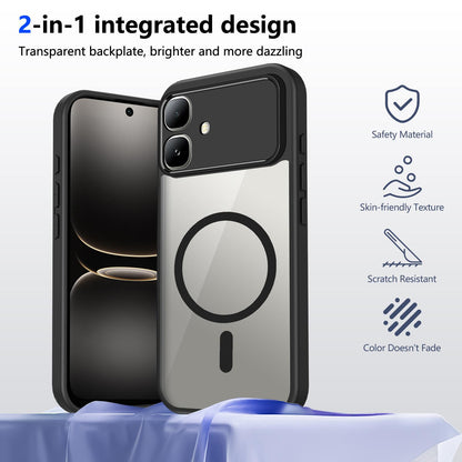 For Infinix Smart 20 4G Matte PC Skin-feel Magnetic Shockproof Phone Case - Black - EDA009711204B