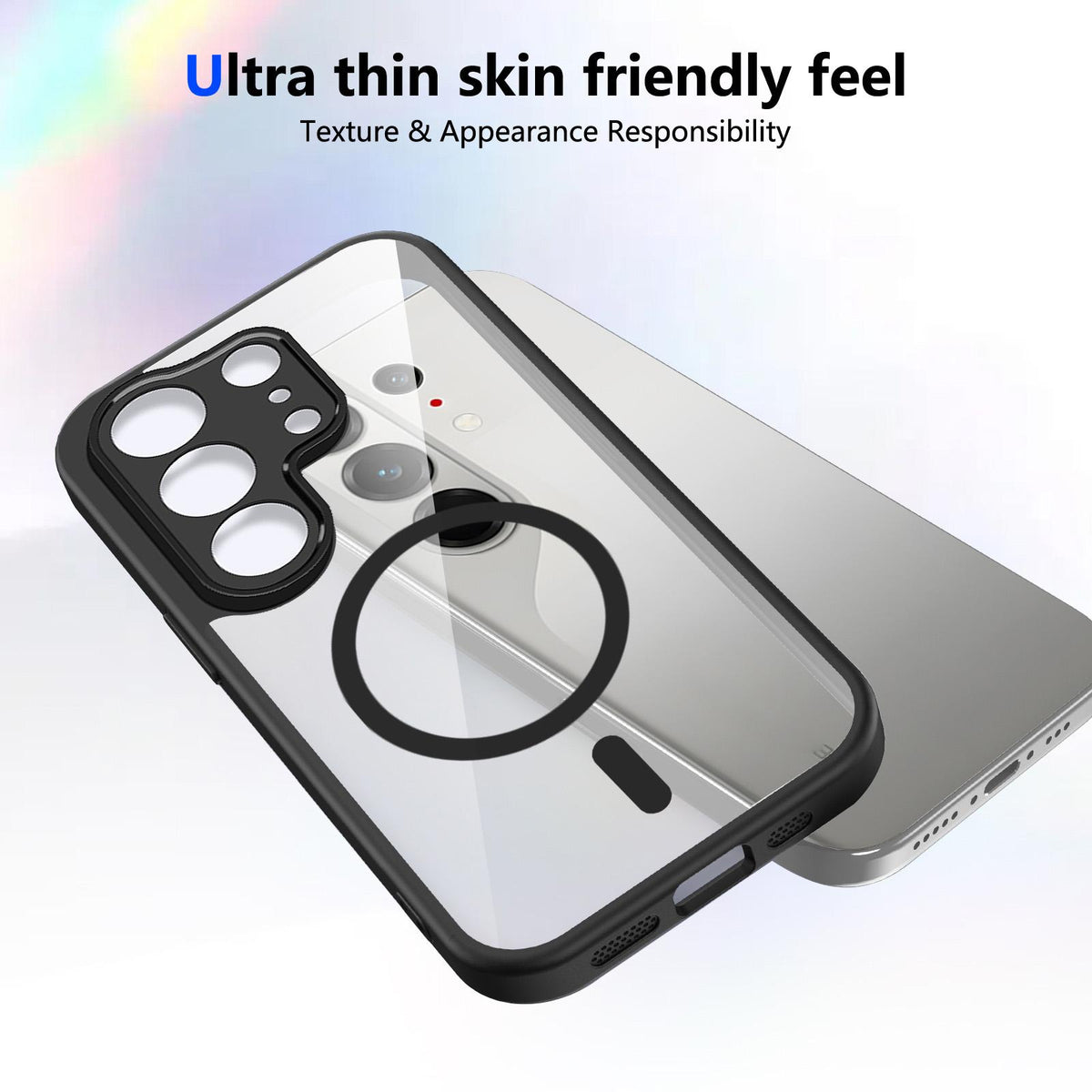 For Tecno Camon 50 Pro / 50 Ultra Matte PC Skin-feel Magnetic Shockproof Phone Case - Black - EDA009711302B