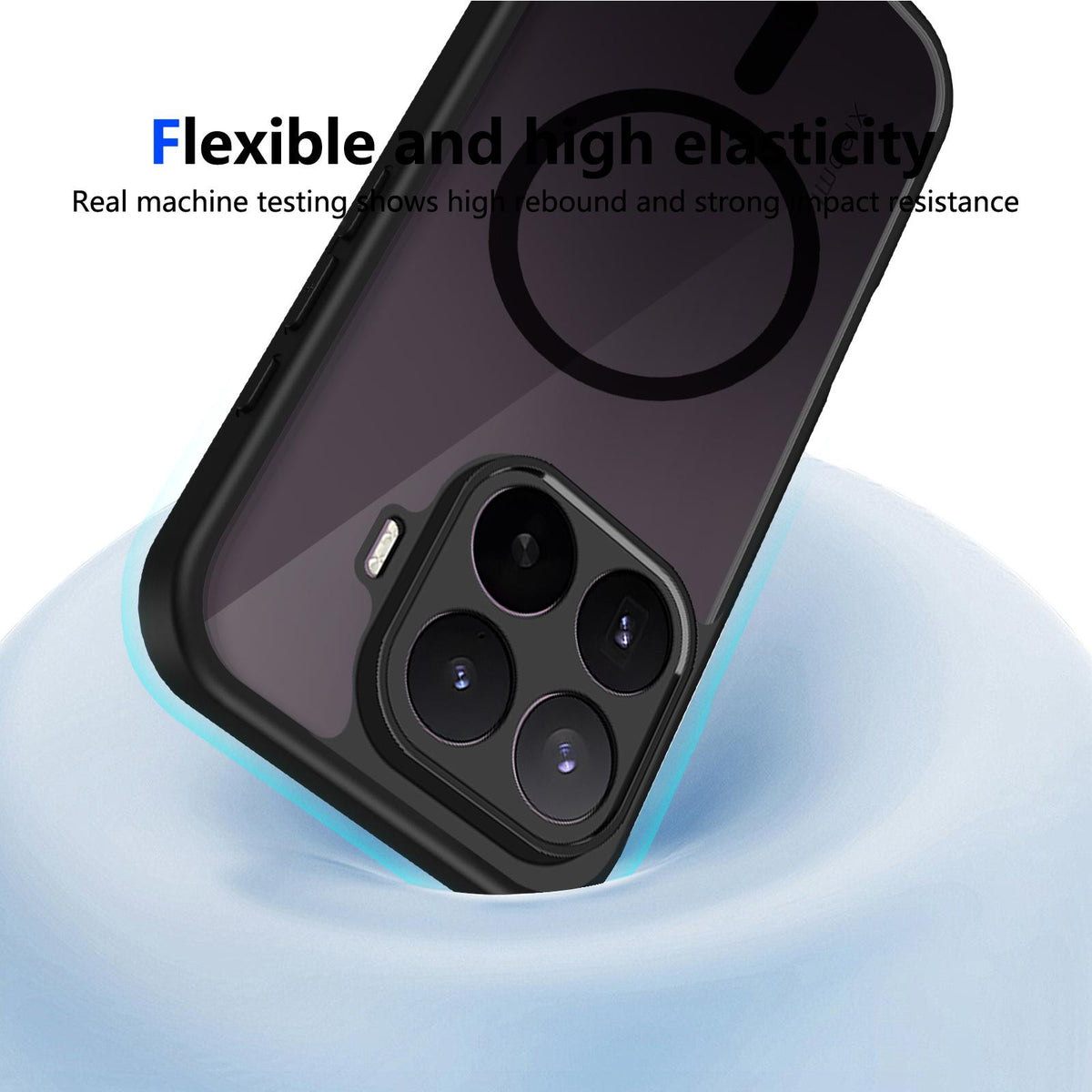 For Xioami 17T Pro 5G Skin Feel Frosted PC+TPU Magnetic Phone Case - Transparent Black - EDA009711402A