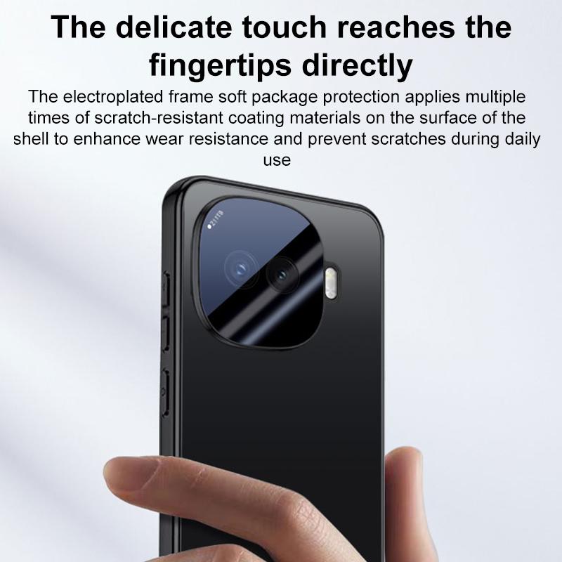 For vivo iQOO Z11 Turbo AG Frosted Electroplating Acrylic Phone Case - Black - EDA009711802A
