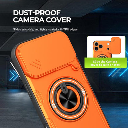 For iPhone 17 Pro Multifunctional Sliding Camshield Ring Holder Phone Case - Blue - EDA009712302B