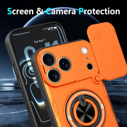 For iPhone 17 Pro Multifunctional Sliding Camshield Ring Holder Phone Case - Blue - EDA009712302B