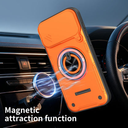 For iPhone 17 Pro Multifunctional Sliding Camshield Ring Holder Phone Case - Black - EDA009712302C