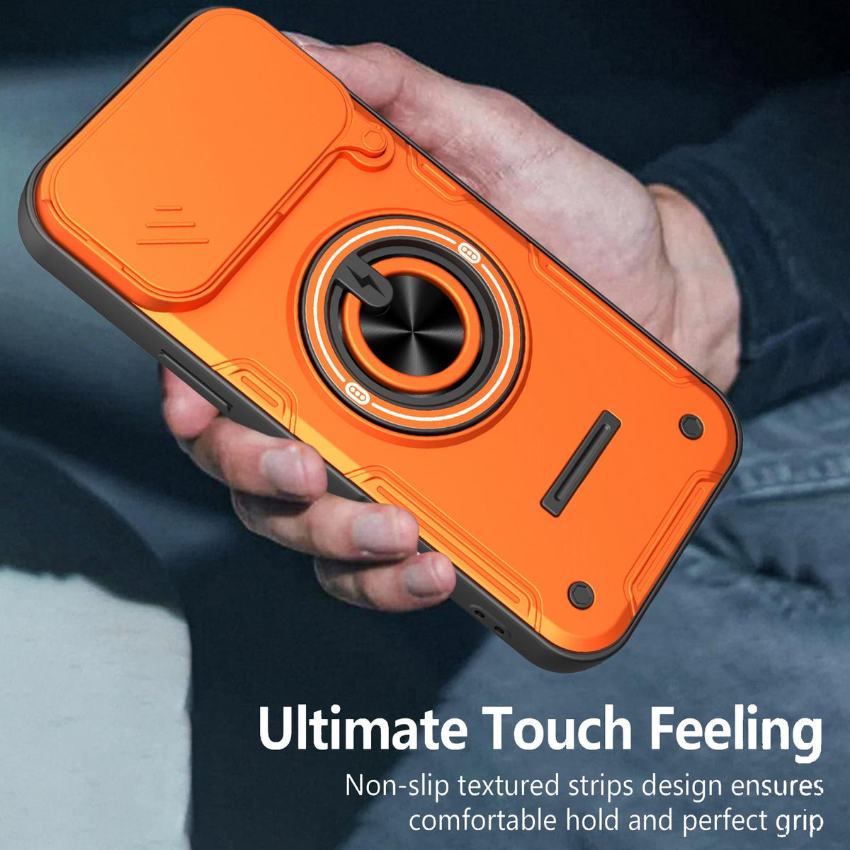For iPhone 17 Pro Multifunctional Sliding Camshield Ring Holder Phone Case - Red - EDA009712302D