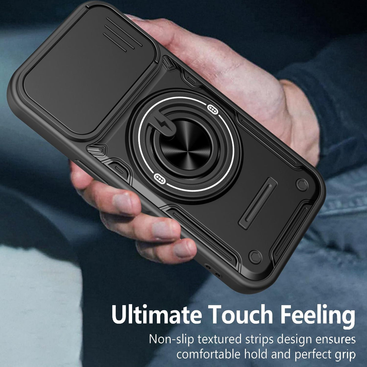 For iPhone 17 Multifunctional Sliding Camshield Ring Holder Phone Case - Red - EDA009712303D