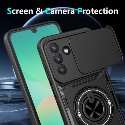 For Galaxy A36 5G Multifunctional Sliding Camshield Ring Holder Phone Case - Red - EDA009712405D