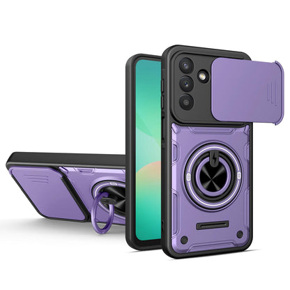 For Galaxy S26+ 5G Multifunctional Sliding Camshield Ring Holder Phone Case - Purple - EDA009712502E