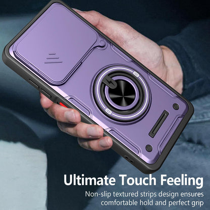 For ZTE Blade A56 4G Multifunctional Sliding Camshield Ring Holder Phone Case - Red - EDA009712602D