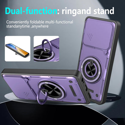 For ZTE Blade A56 4G Multifunctional Sliding Camshield Ring Holder Phone Case - Red - EDA009712602D