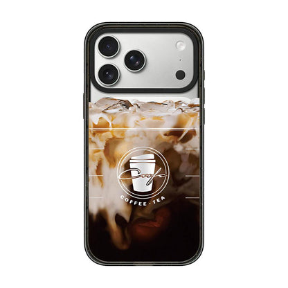 For iPhone 17 Pro Matcha Latte Cake Pattern Acrylic TPU Phone Case - Iced Americano - EDA009712802B