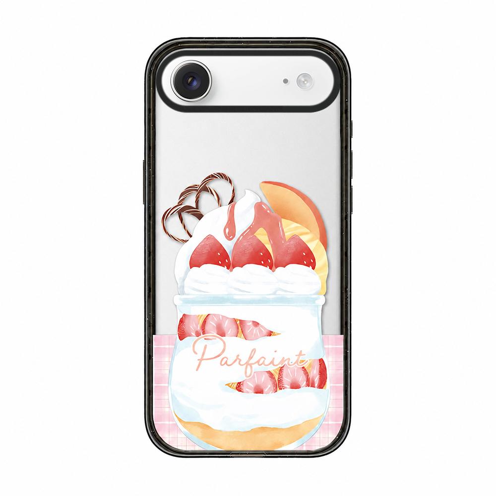 For iPhone Air Matcha Latte Cake Pattern Acrylic TPU Phone Case - Strawberry Parfait Cup - EDA009712804D