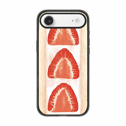 For iPhone Air Matcha Latte Cake Pattern Acrylic TPU Phone Case - Watercolor Strawberry Toast - EDA009712804E