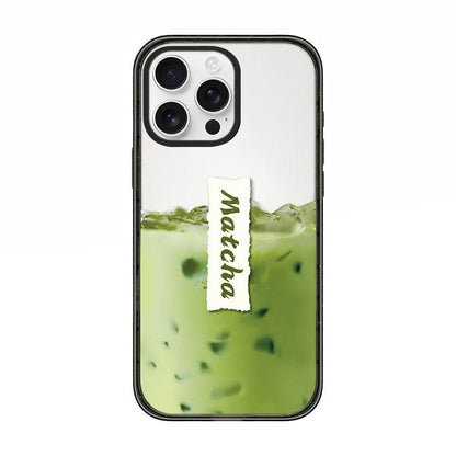 For iPhone 16 Pro Max Matcha Latte Cake Pattern Acrylic TPU Phone Case - Matcha Latte - EDA009712805A