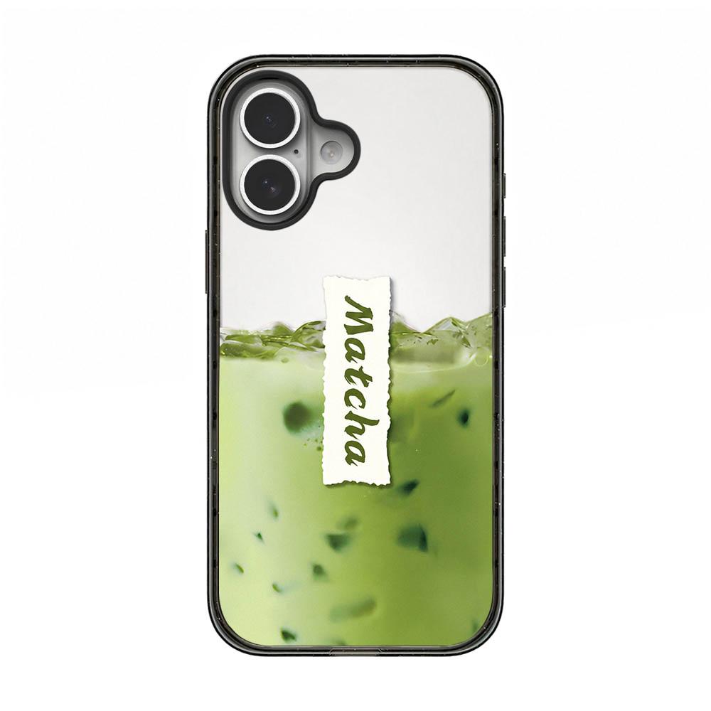 For iPhone 16 Plus Matcha Latte Cake Pattern Acrylic TPU Phone Case - Matcha Latte - EDA009712807A