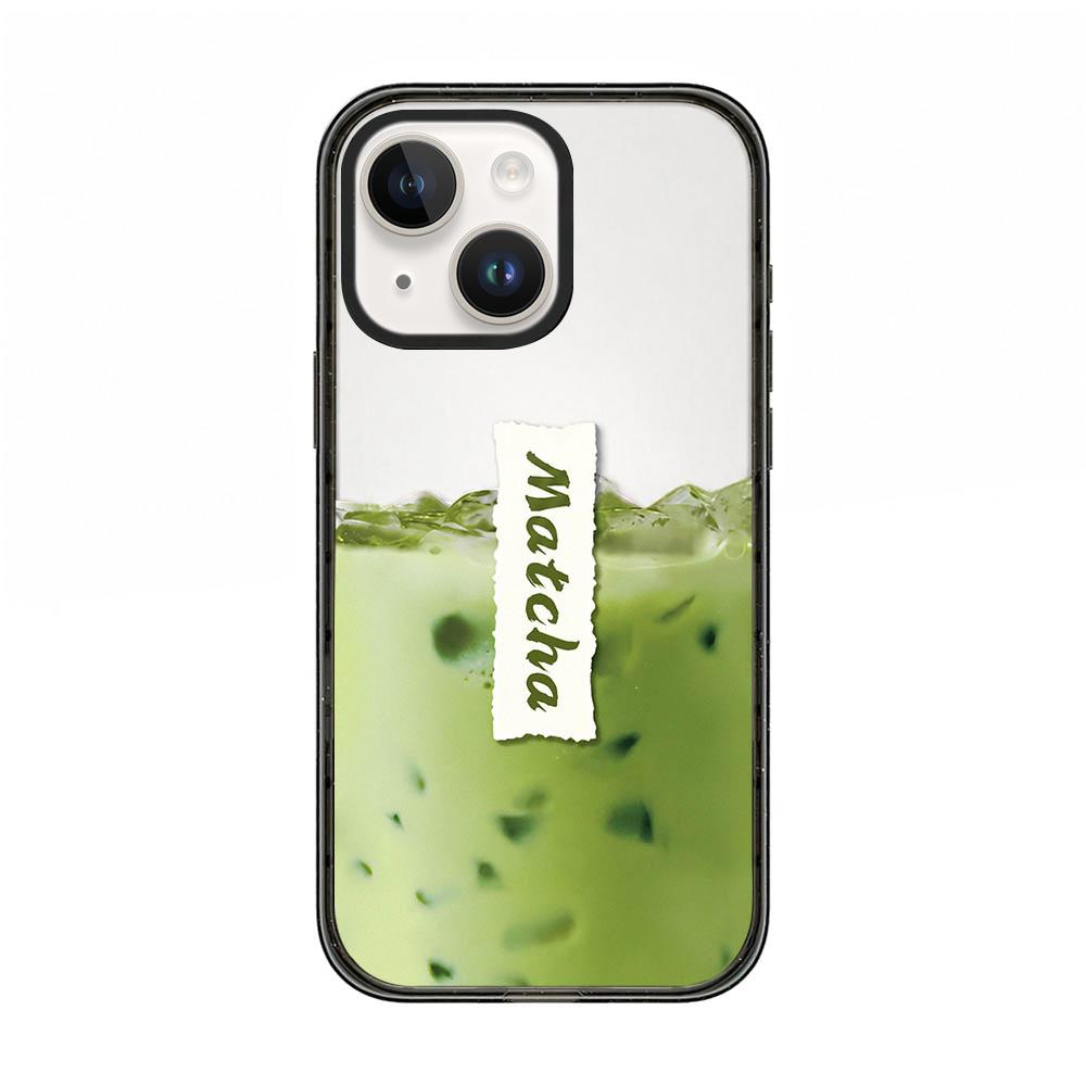 For iPhone 13 Matcha Latte Cake Pattern Acrylic TPU Phone Case - Matcha Latte - EDA009712819A