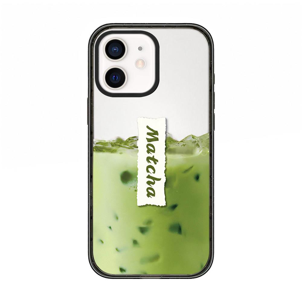 For iPhone 12 Matcha Latte Cake Pattern Acrylic TPU Phone Case - Matcha Latte - EDA009712820A